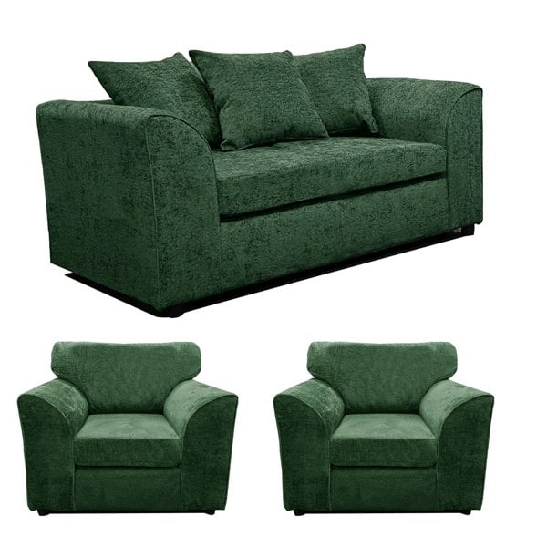 Furnishings For Less Monaco Chenille Fabric 2 Seater and 2 Armchairs