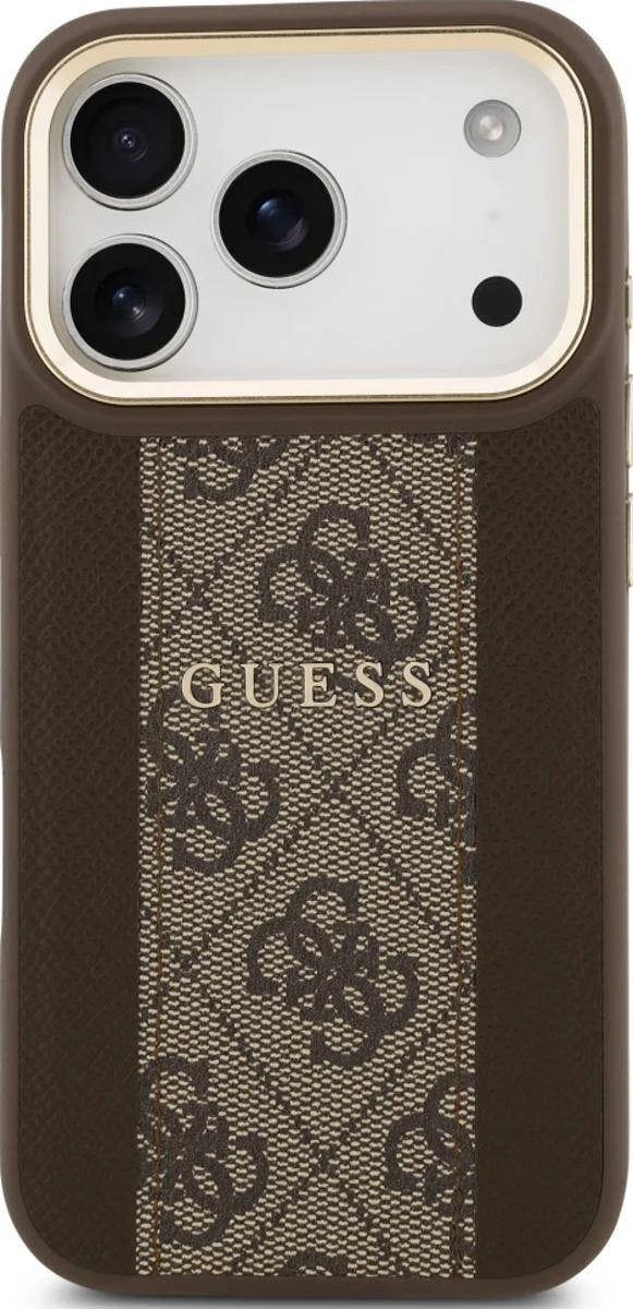 Guess 4G Stripe Case with MagSafe for iPhone 17 Pro 6.3" Brown - GUHMP17LPG4SEMCW