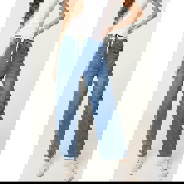 Blue Vanilla Elastic Waist Seam Detail Jeans