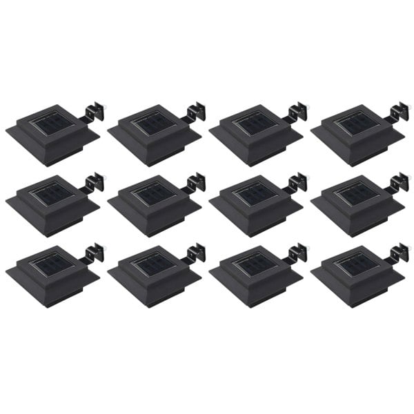 Berkfield Outdoor Solar Lamps 12 pcs LED Square 12 cm Black