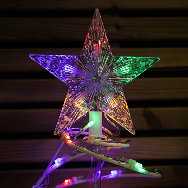 Samuel Alexander 45cm Set of 4 Light up White Spiral Christmas Tree Garden Path Lights with 100 Multi-Coloured LEDs