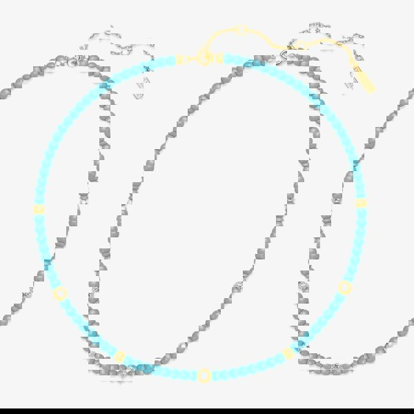 Ania Haie Chill Voyager 14ct Gold Plated Lab Created Turquoise Beaded Necklace N063-03G