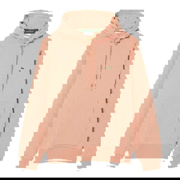 Lacoste Mens Organic Cotton Fleece Hoodie - Orange