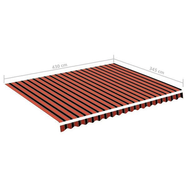 Berkfield Replacement Fabric for Awning Orange and Brown 4.5x3.5 m