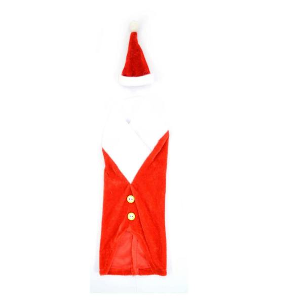 1 Pack Christmas Santa Suit Wine Bottle Cover for Festive Table Decoration image 5