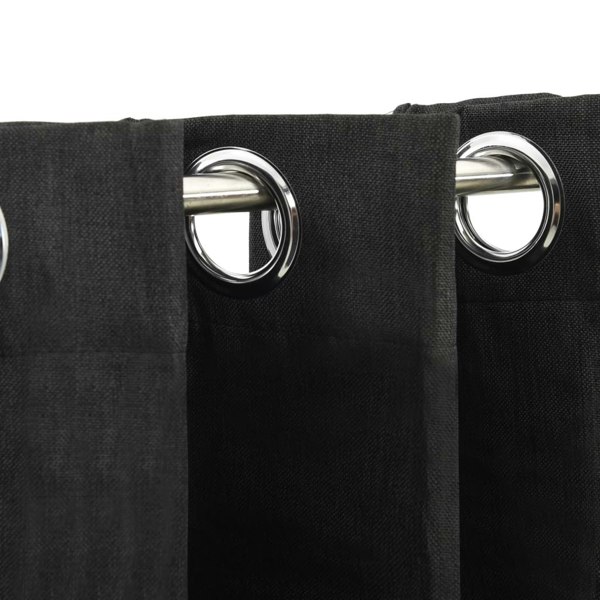 Berkfield Linen-Look Blackout Curtains 2 pcs Anthracite 140x245cm