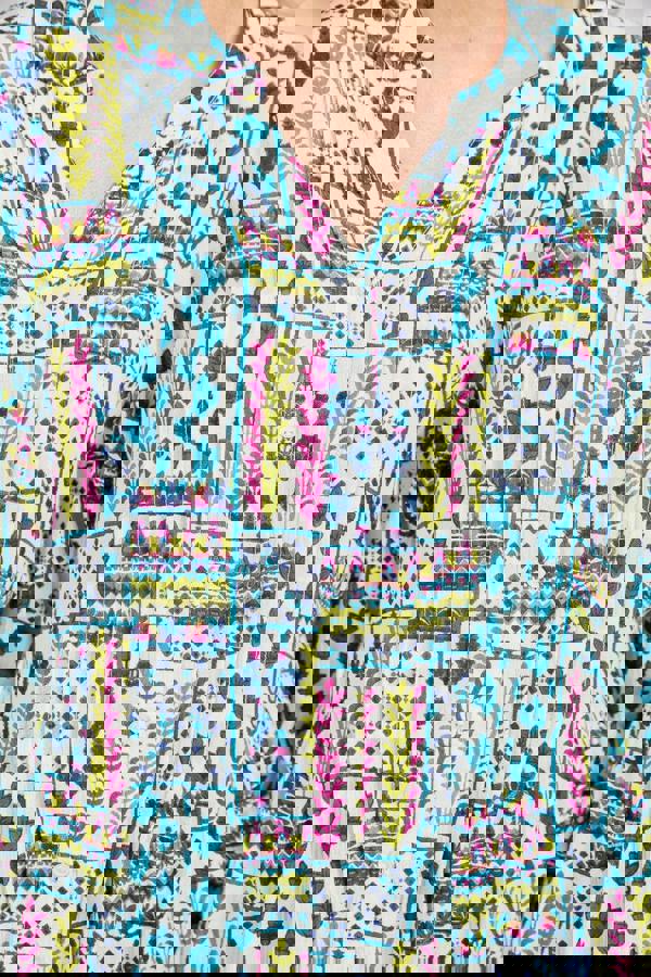 Mudflower Pintuck Printed Shirt