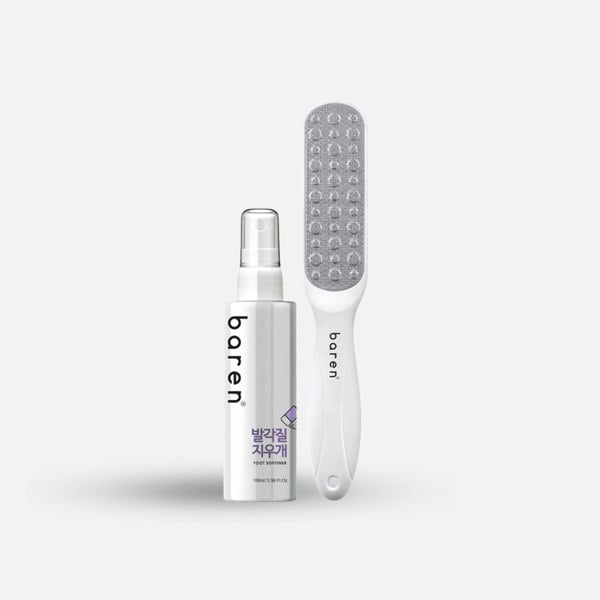 BAREN Callus Remover Kit for Feet: Foot File & Peeling Foot Spray