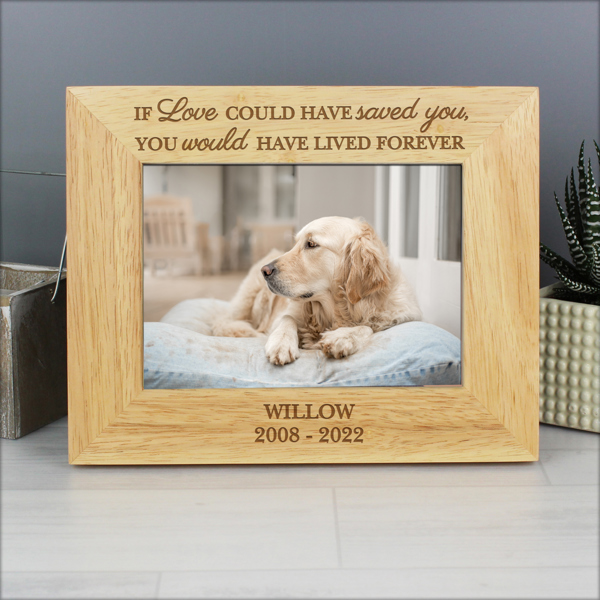 Personalised Memento Company Personalised Pet Memorial 6x4 Wooden Photo Frame
