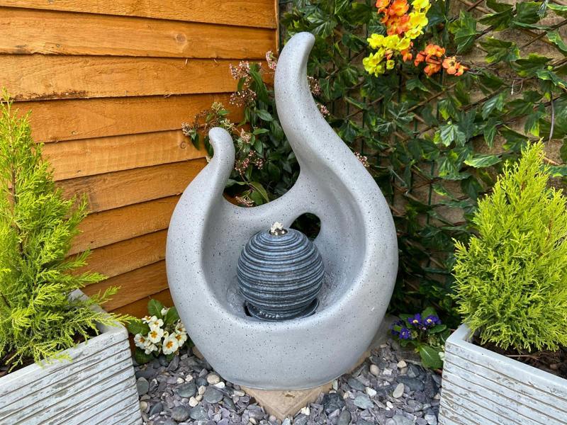 Tranquillity Water Features Abstract Flame Contemporary Solar Water Feature