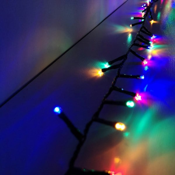 Samuel Alexander 500 LED 12.5m  Indoor Outdoor Christmas Multi Function Mains Operated String Lights with Timer in Multicoloured