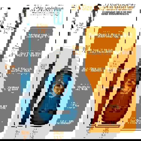 XF 3/4 Size Classical Guitar Pack Blueburst Classical Guitars#Colour_Blueburst