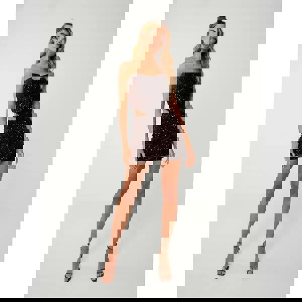 Pink Vanilla Velvet Sequin Bra Cup Bustier