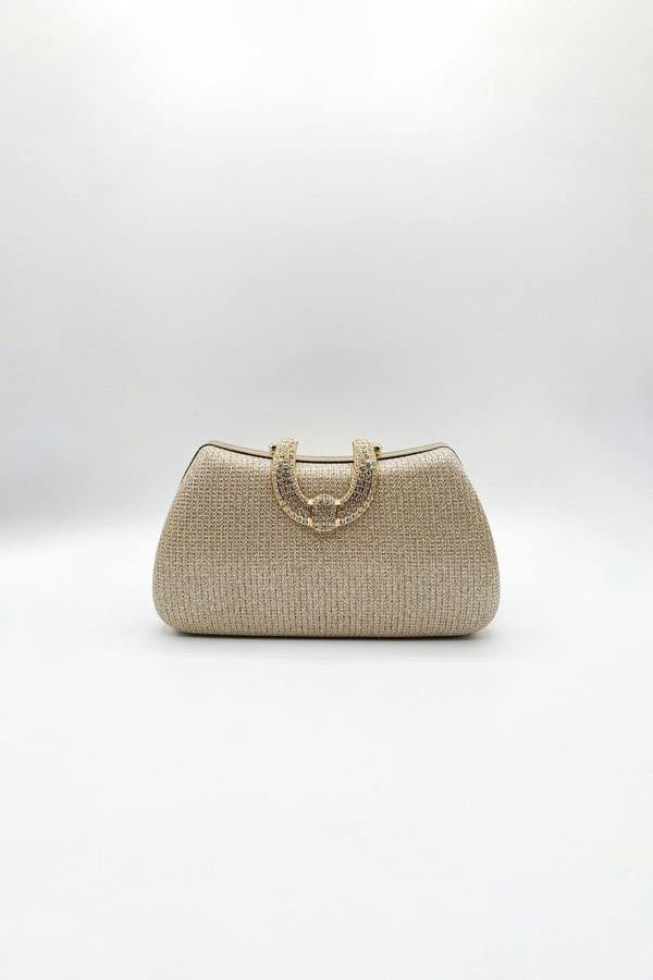 SVNX Gold Shimmer Clutch Bag