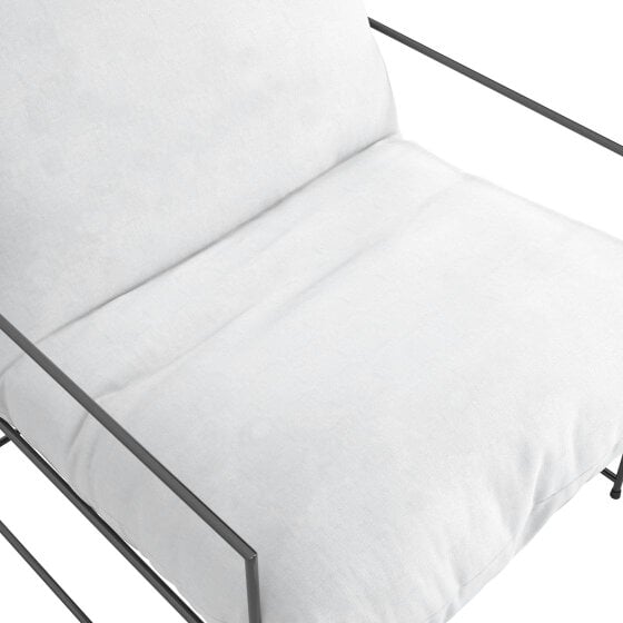 Wyld Haus Drogheda White Accent Chair Metal Frame