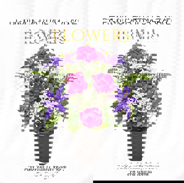 Memorials Direct Premium Artificial Grave Flowers – 29cm Purple Frontal Lily With Rose & Fern & Gypsophila | Memorial Vase Pot