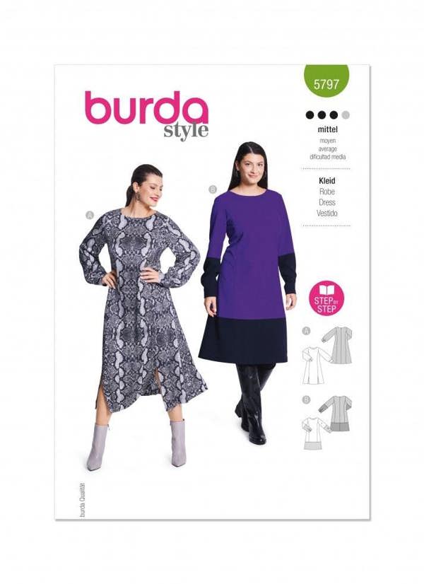 Burda Sewing Pattern 5797 Dresses For Women, 18-28 (44-54) - Intermediate
