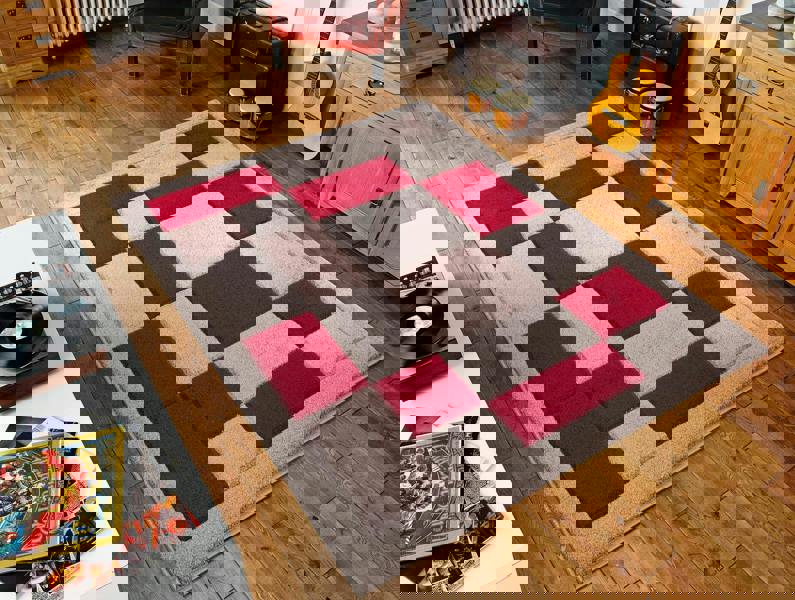 Smart Living Havana Carved Rug - Beige Red