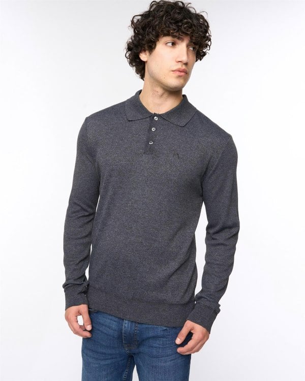 Bewley & Ritch Ashland Polo Neck Knit Black Marl
