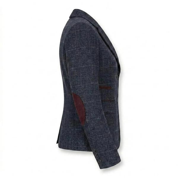 TruClothing TPW-32 - Women's Navy Wool Blend Tweed Blazer Waistcoat