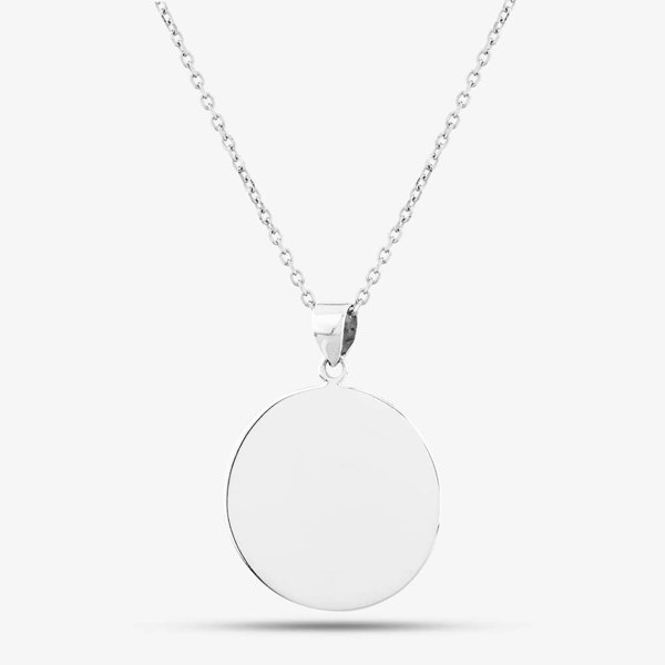 T. H. Baker Engravables- Silver Large Plain Disc Pendant P-29026-1