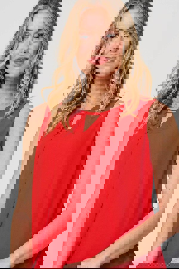 Red | Cut Out Detail Sleeveless Top