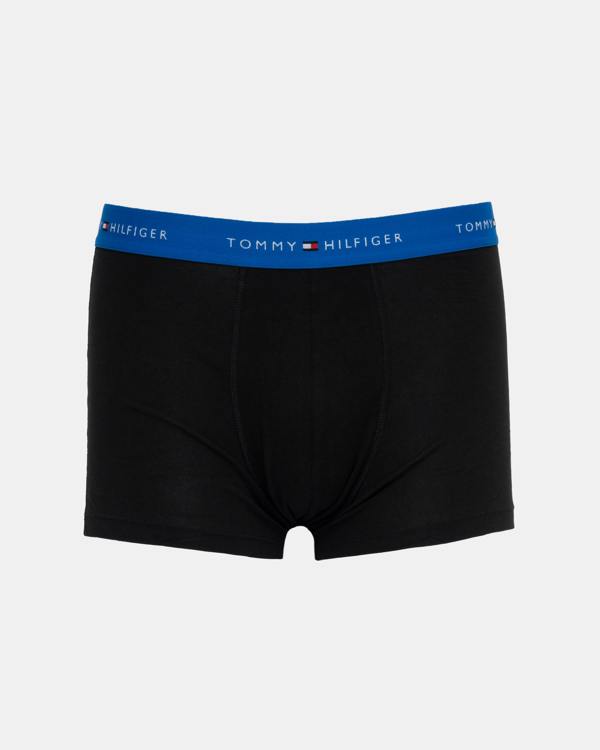 Tommy Hilfiger 3-Pack Logo Waistband Mens Trunks in Blue