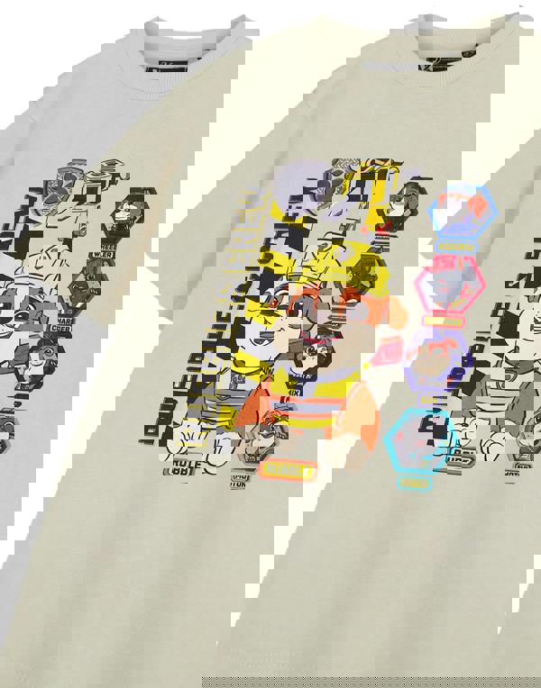 Paw Patrol Boys Beige Rubble & Crew Short Sleeved T-Shirt