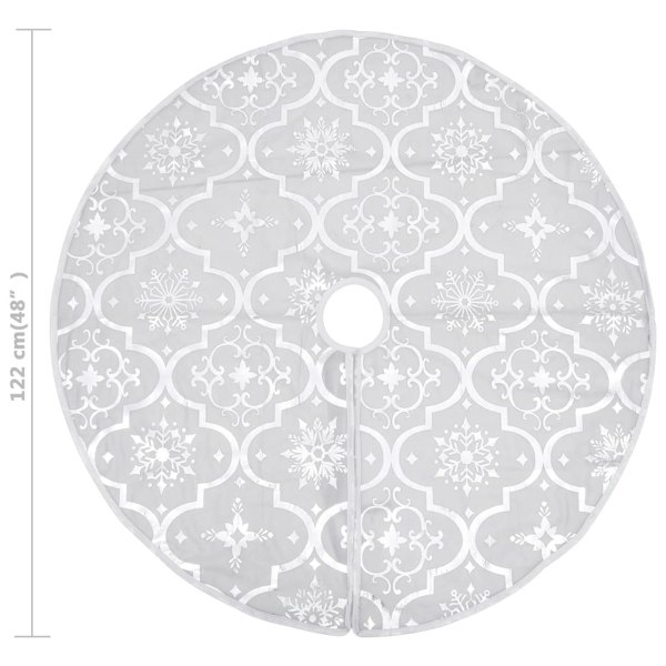 Berkfield Luxury Christmas Tree Skirt with Sock White 122 cm Fabric