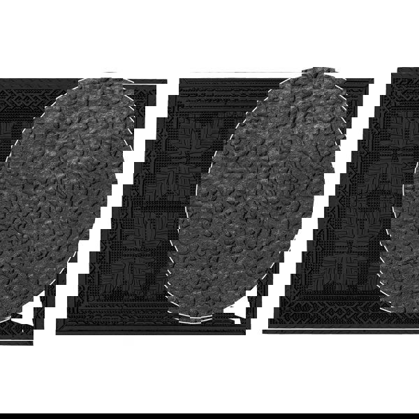 JVL Linden Scraper Rubber Pin Doormat 40x60cm, Black