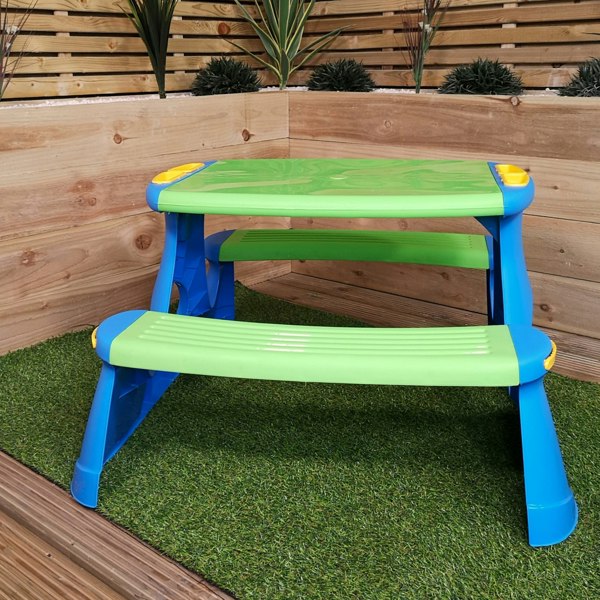 Samuel Alexander 48cm Kids Outdoor Garden Patio Plastic Picnic Table and Bench