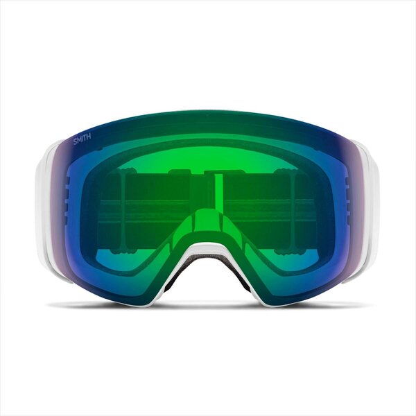 Smith Ski Goggles 4D Mag 0OZ XP White Vapor ChromaPop Everyday Green Mirror & CP Store Rose Flash