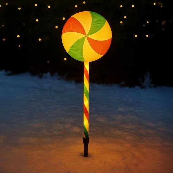 Neo Large 50cm Candy Cane Lolly Lollipop Christmas Remote Solar and Battery Powered Lights 6 Pack LED Path Stakes Timer 8 Modes Timer Outdoor Décor