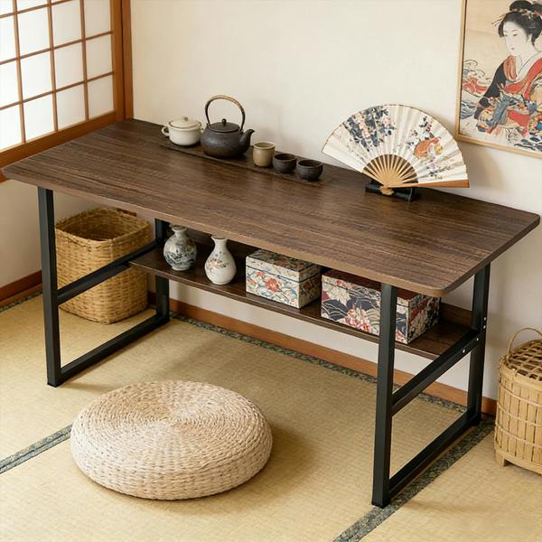 Havendro Home Office Computer Desk with Bookshelf Study Writing Workstation