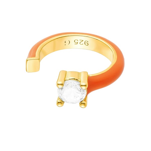 Gold Trip Enamel Ear Cuff - Apricot