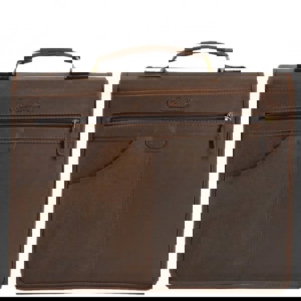 Ashwood Triple Gusset Heavy Duty Real Leather Briefcase: Gareth