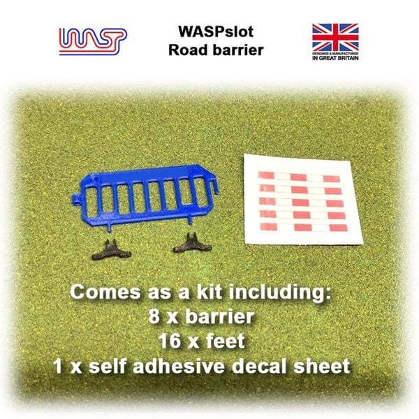 MCSlots Slot Car Trackside Scenery Blue Road Barriers x 8 1:32 Scale WASP