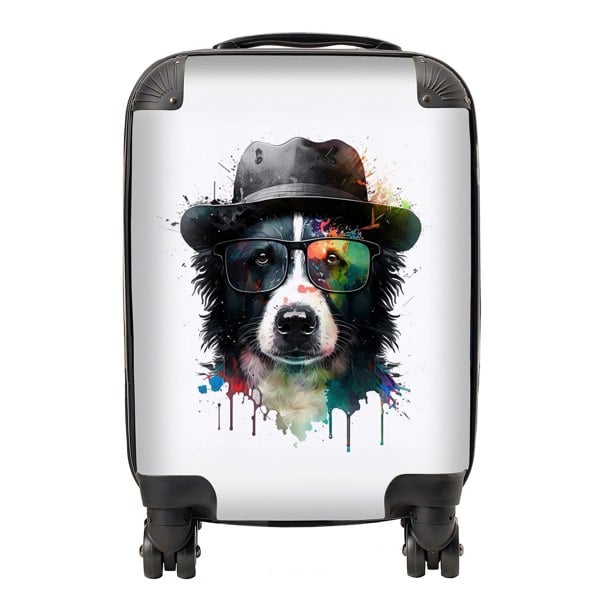 Warren Reed Border Collie Dog Splashart Suitcase