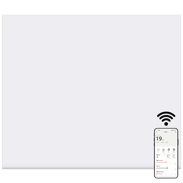 MYLEK Panel Space Heater White 1KW Eco, Smart and WiFi App Slimline Low Energy - Wall Mounted, Bathroom IPX4