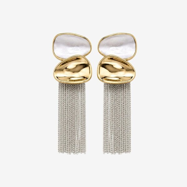 Uchi & Soto Enso Mixed Metals Chain Tassel Earrings