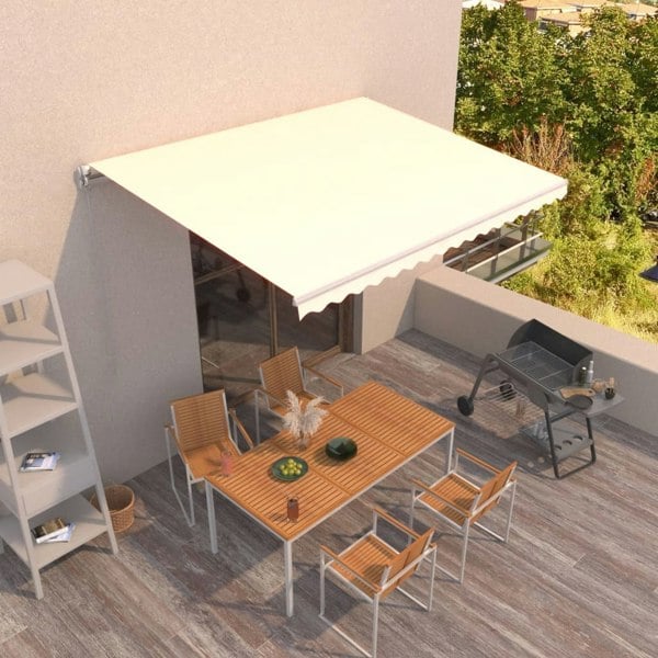Berkfield Manual Retractable Awning 450x300 cm Cream