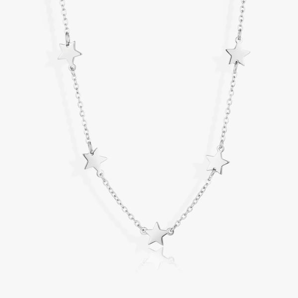 Solid Star Charm Necklace in 14k Gold or Silver