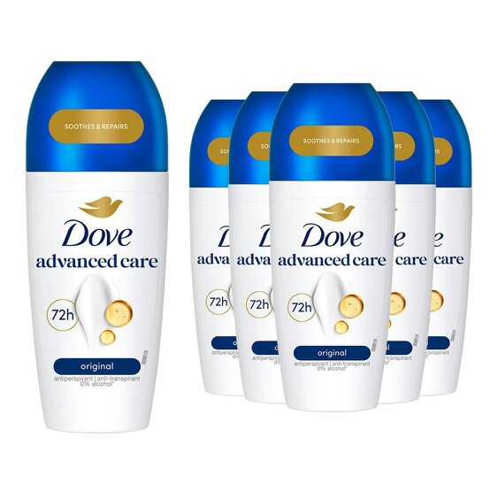 Dove Original Roll On Anti-Perspirant Long Lasting Fragrance 72H, 6x50ml
