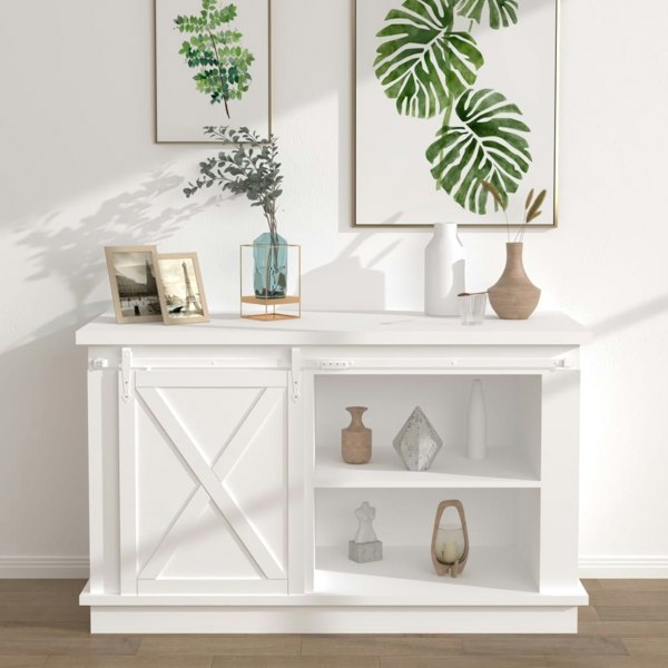 Berkfield Mini Sliding Cabinet Door Kit Carbon Steel White 122 cm