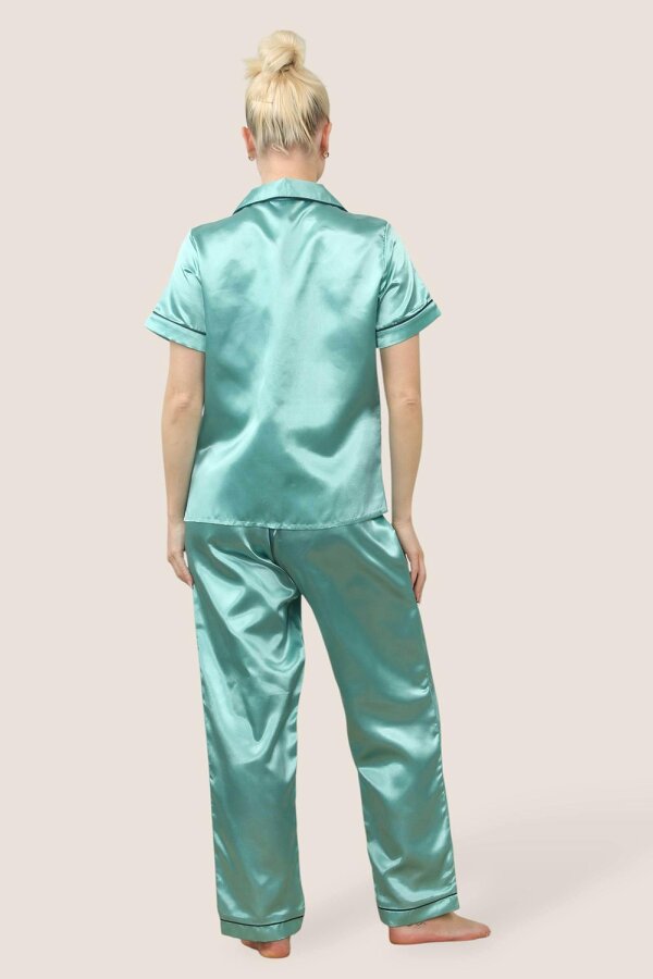 Luxe Satin Short Sleeve PJ Set – Mint Dream Comfort