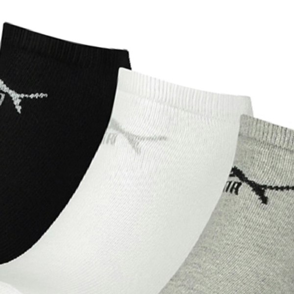 Puma Unisex Adult Trainer Socks (Pack of 3) - Grey/Black/White