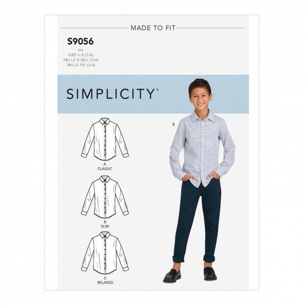 Simplicity Sewing Pattern 9056, Shirts for Kids, Teenagers, HH (3-4-5-6) - Intermediate