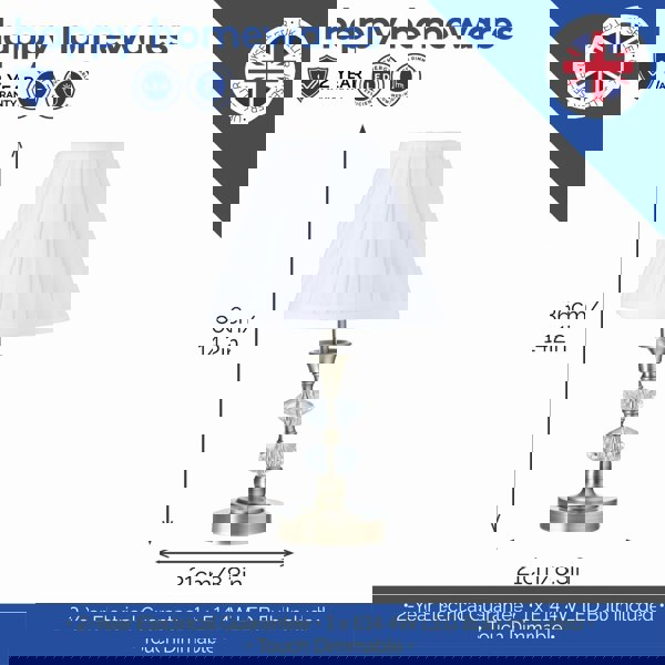 Contemporary Antique Brass Power Saving and Eco Friendly LED Touch Table Lamp Image 5