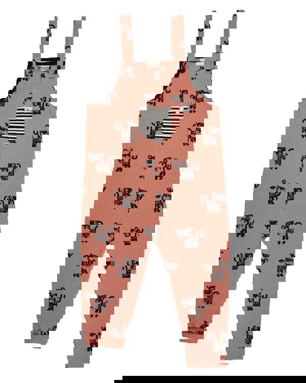 Orange Cub Print Dungarees - image 2