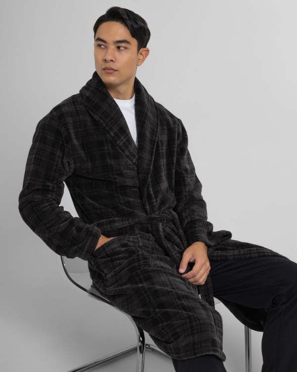 Steel & Jelly Greenford - Check Supersoft Fleece Dressing Gown